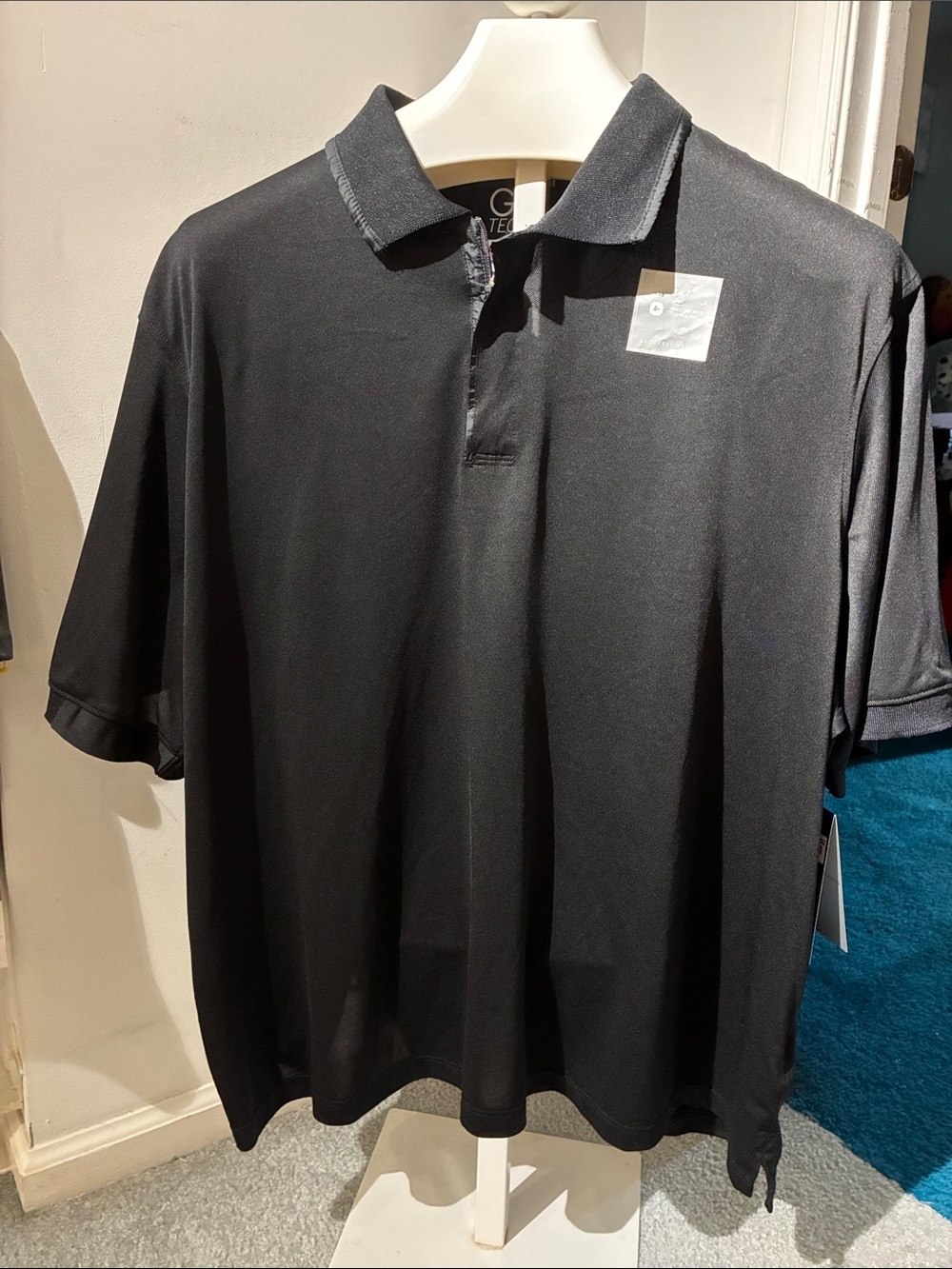 Men’s Geoffrey Beene Short-Sleeve Zip-up Polo Shirt
